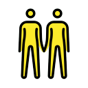 Yellow Outline People Holding Sticker