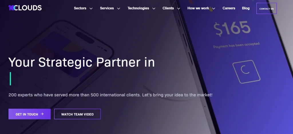 Homepage screenshot of 10Clouds