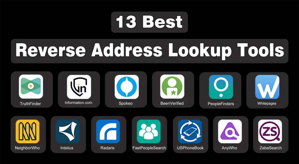 Logos of the Best Reverse Address Lookup Tools