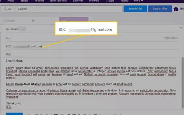Now, select BCC