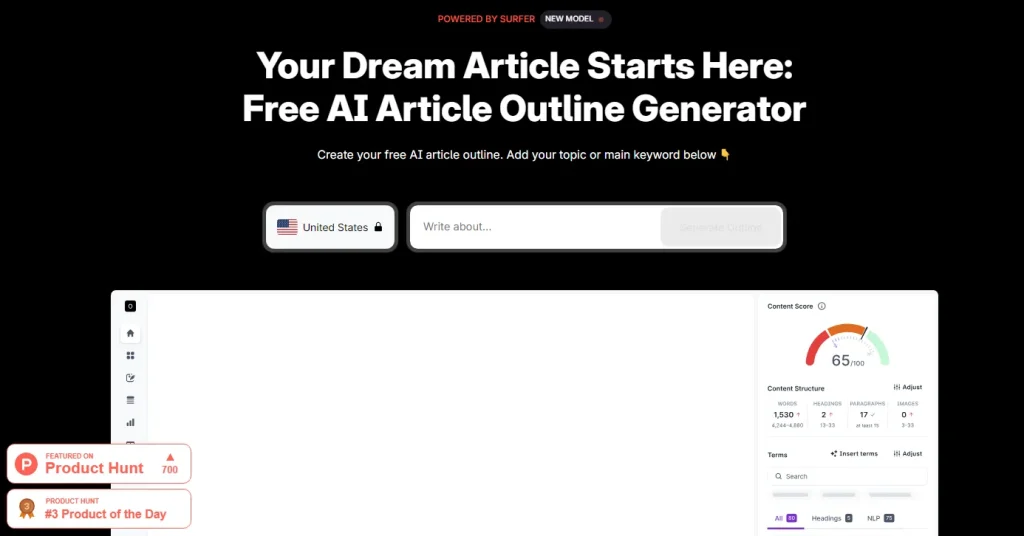 Surfer SEO AI Outline Generator