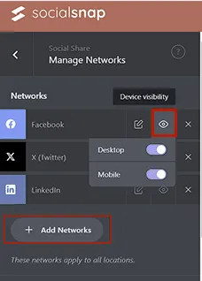 (+) Add Networks