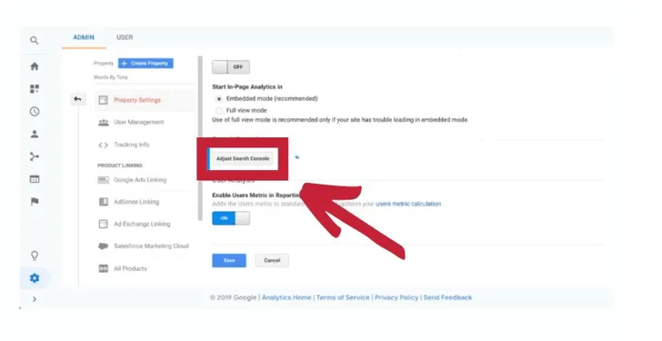 Adjust search console