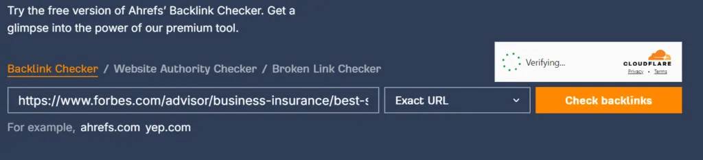 Backlink Checker tool