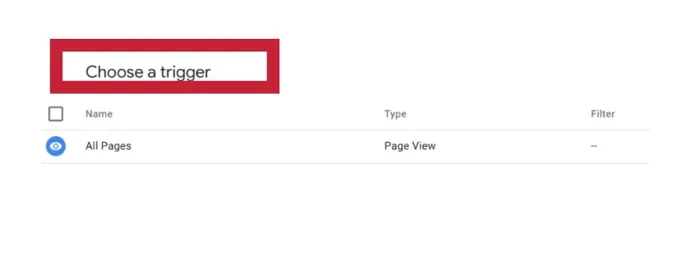 To proceed to the "Choose a trigger" page, click the Triggering button