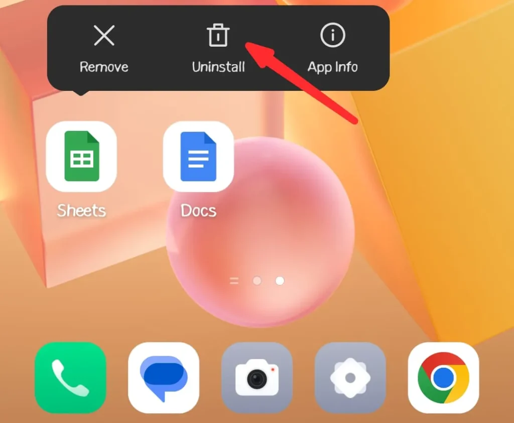 Choose the uninstall option