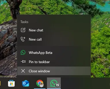 Close Window from Taskbar Icon