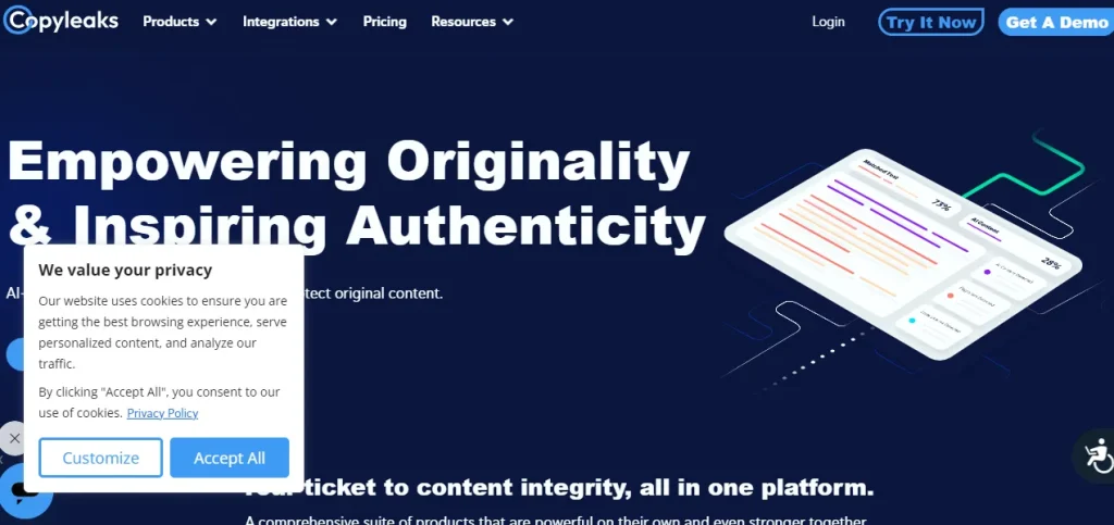 CopyLeaks website screenshot
