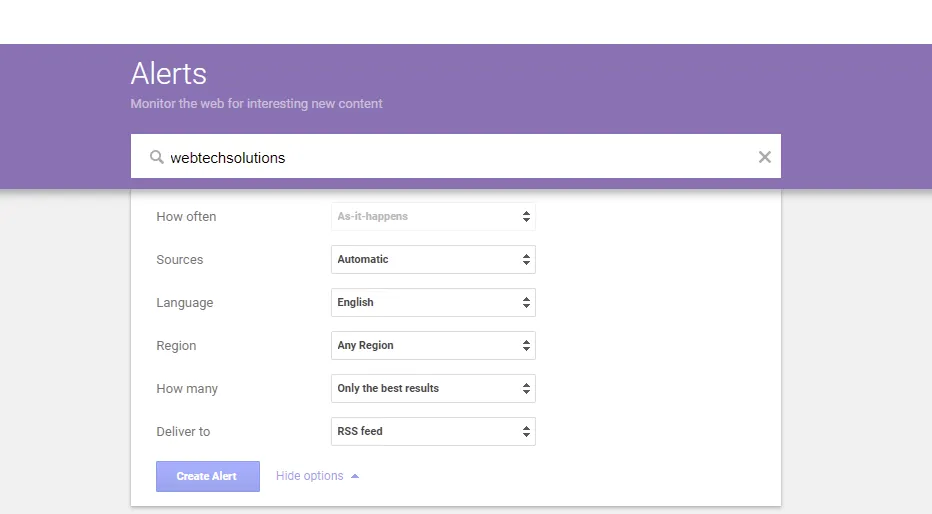 desire to receive alerts