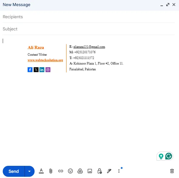 Email signature 