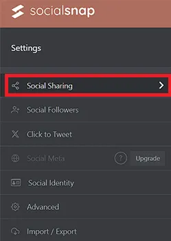 Enlarge the Social Sharing tab
