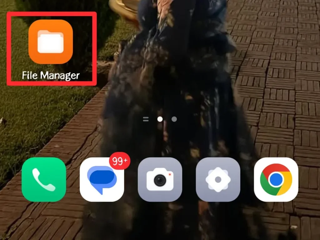 Go to the file manager on your Android