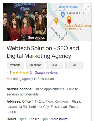 Google My Business Listing