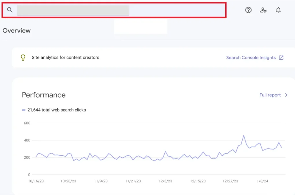Google Search Console and enter the UR