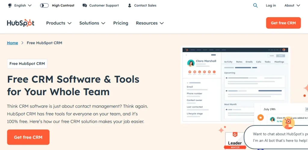 HubSpot CRM - one of the best marketing tools for businesses
