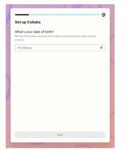  Input your birthday details