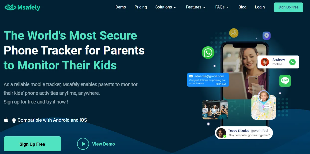 Msafely Homepage Interface