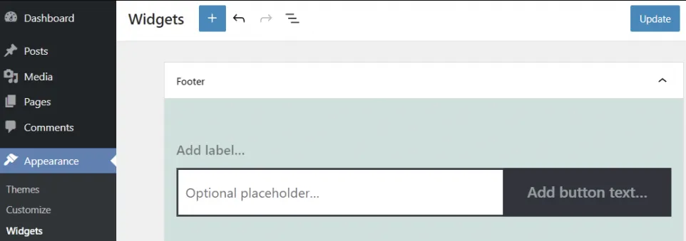 Navigate to Appearance > Widgets