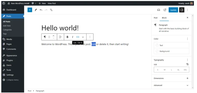 Now, select an anchor text.