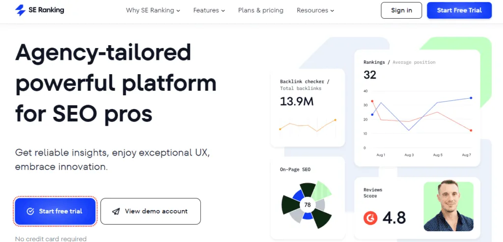 SE Ranking - Best Rank Tracking Software