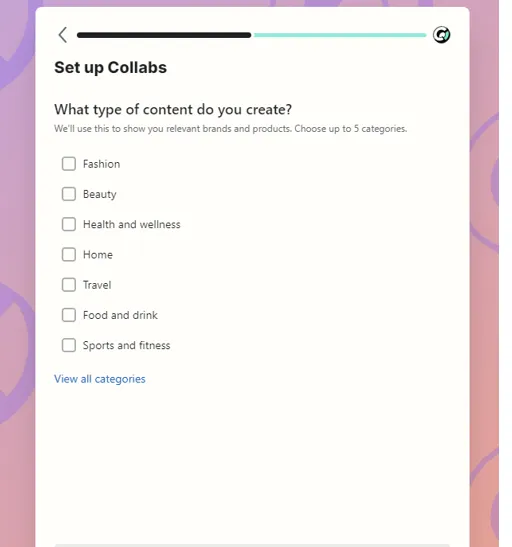 select what type of content