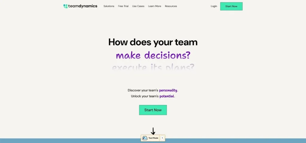 TeamDynamics Team Personality Test Dashboard