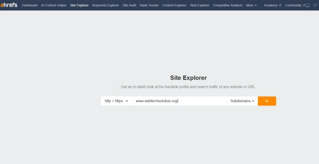 Ahrefs Site Explorer