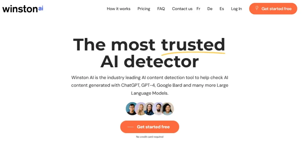 Winston AI website screenshot
