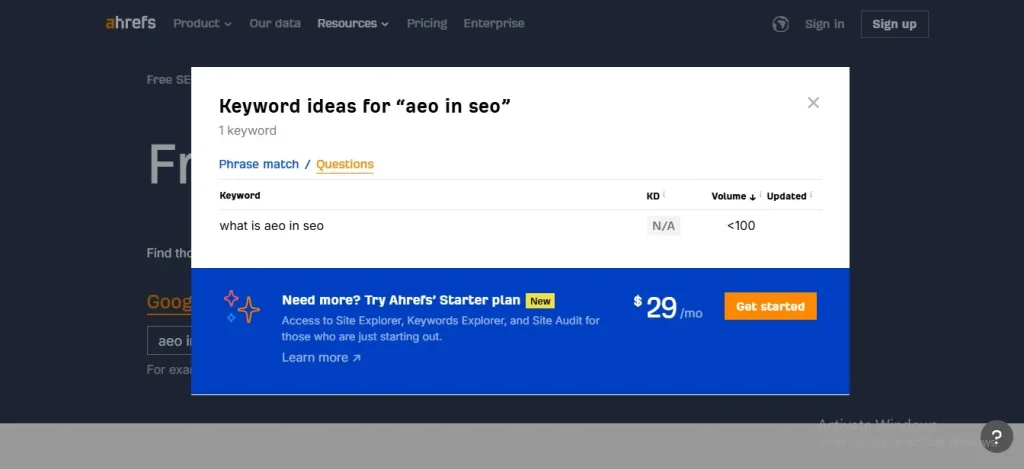 ahrefs aeo