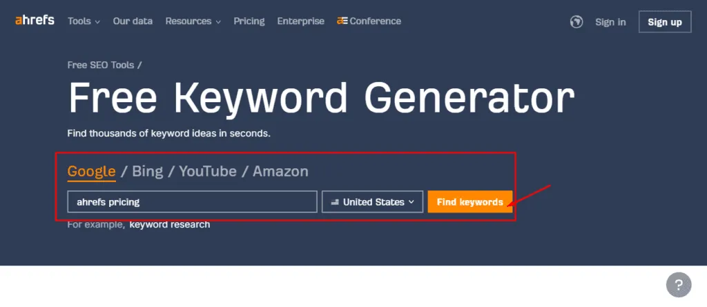 Ahrefs Keyword checker