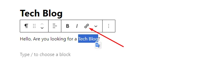 click on the “Link