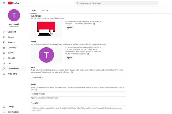 edit the channel