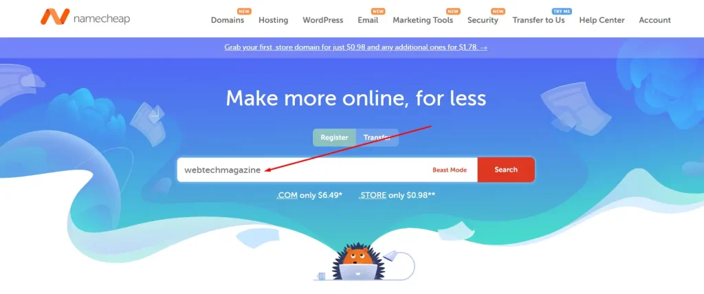 Enter your brand name to find the domain