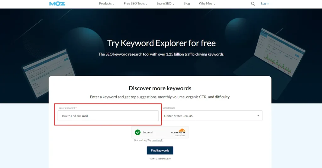 Enter the keyword