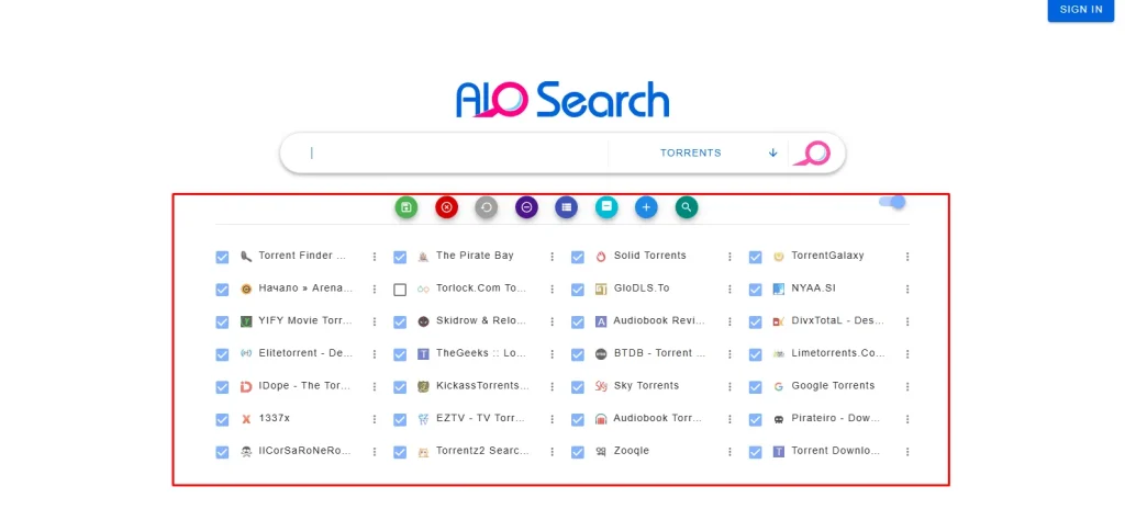 Click on the platform icons 