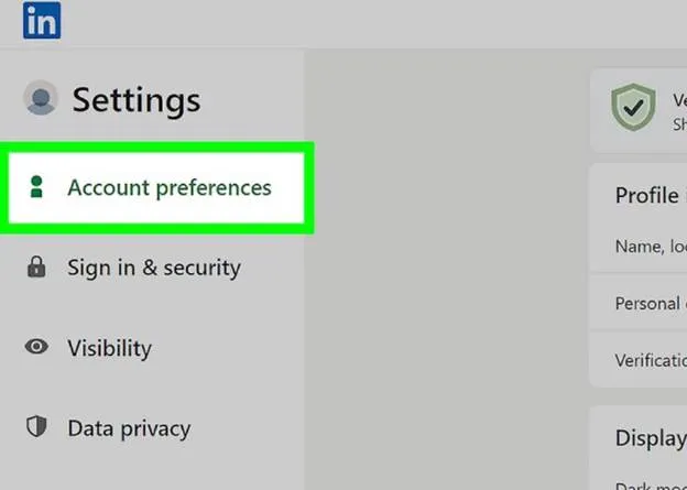 Go to the “Account Preferences” section