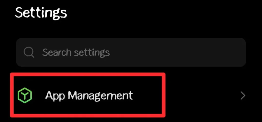 go to the App Management