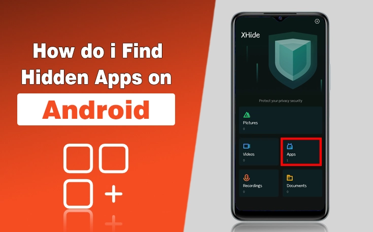 Person finding hidden apps on an Android smartphone using the hidden apps settings and security authentication.
