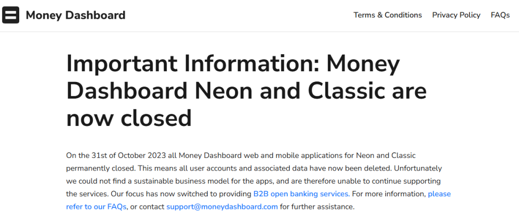 Money Dashboard 