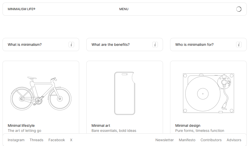Minimalism Life - Blog Examples for Beginners 