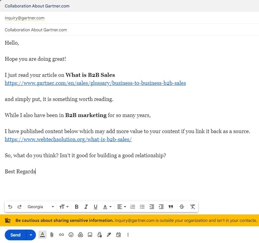 outreach email sample