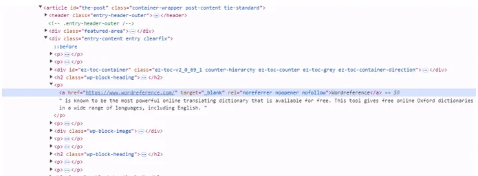 see the HTML code
