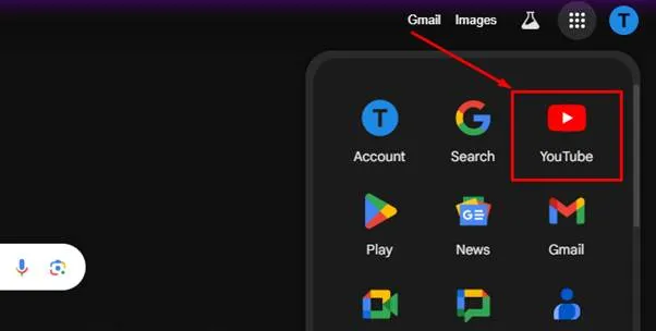 select the YouTube option