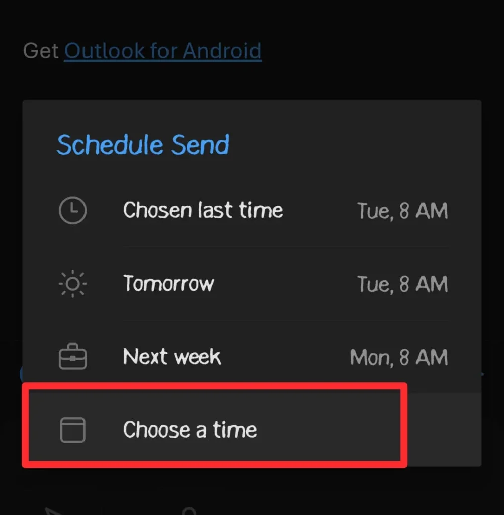 select your desired time