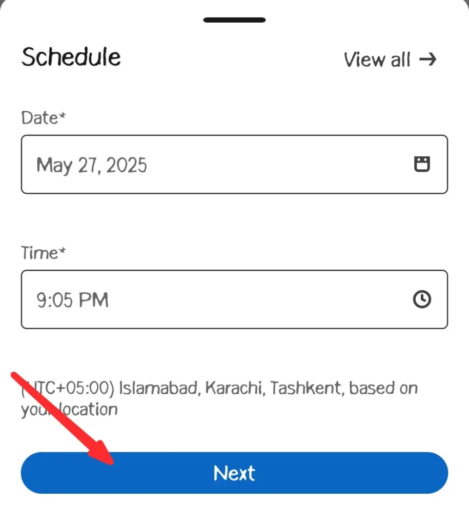 select the exact date and time