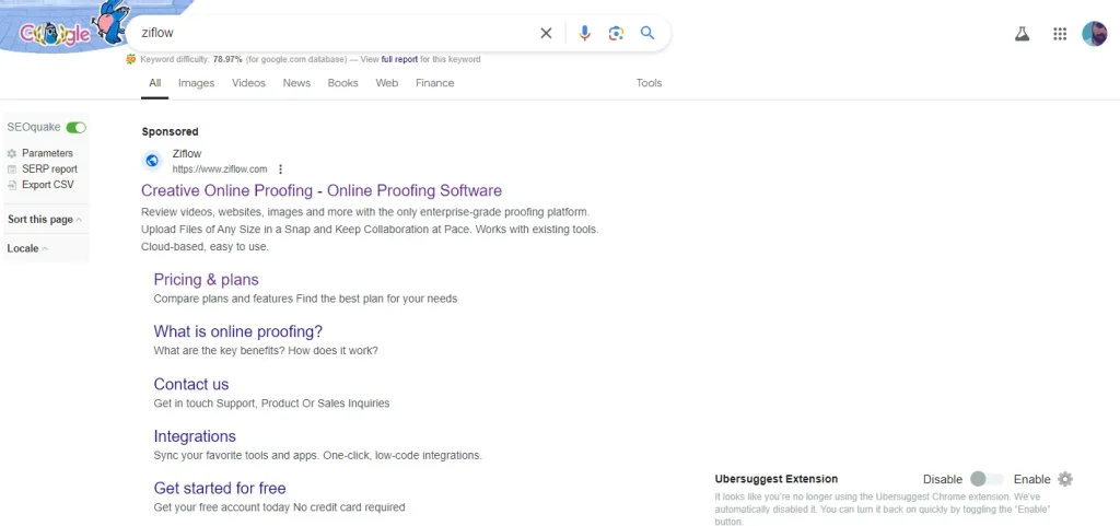 Type "Ziflow" in the search bar