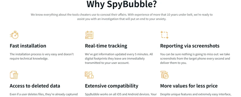 SpyBubble Features