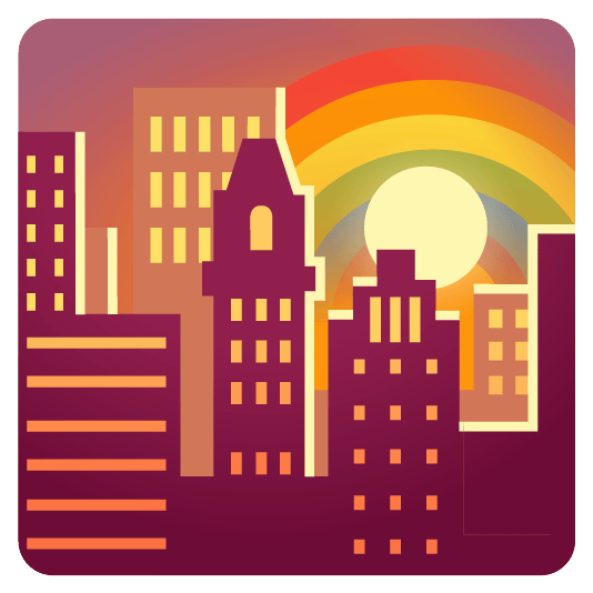 city sunrise rainbow