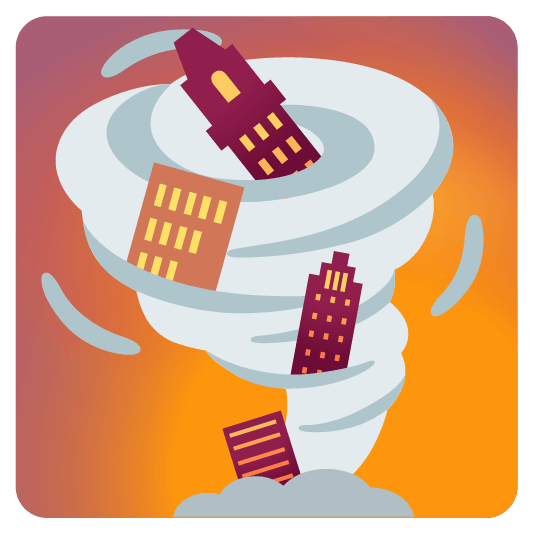 city sunrise tornado