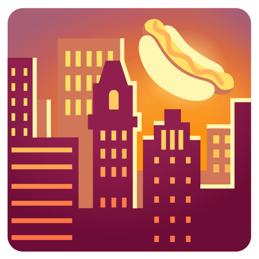 city sunrise hotdog